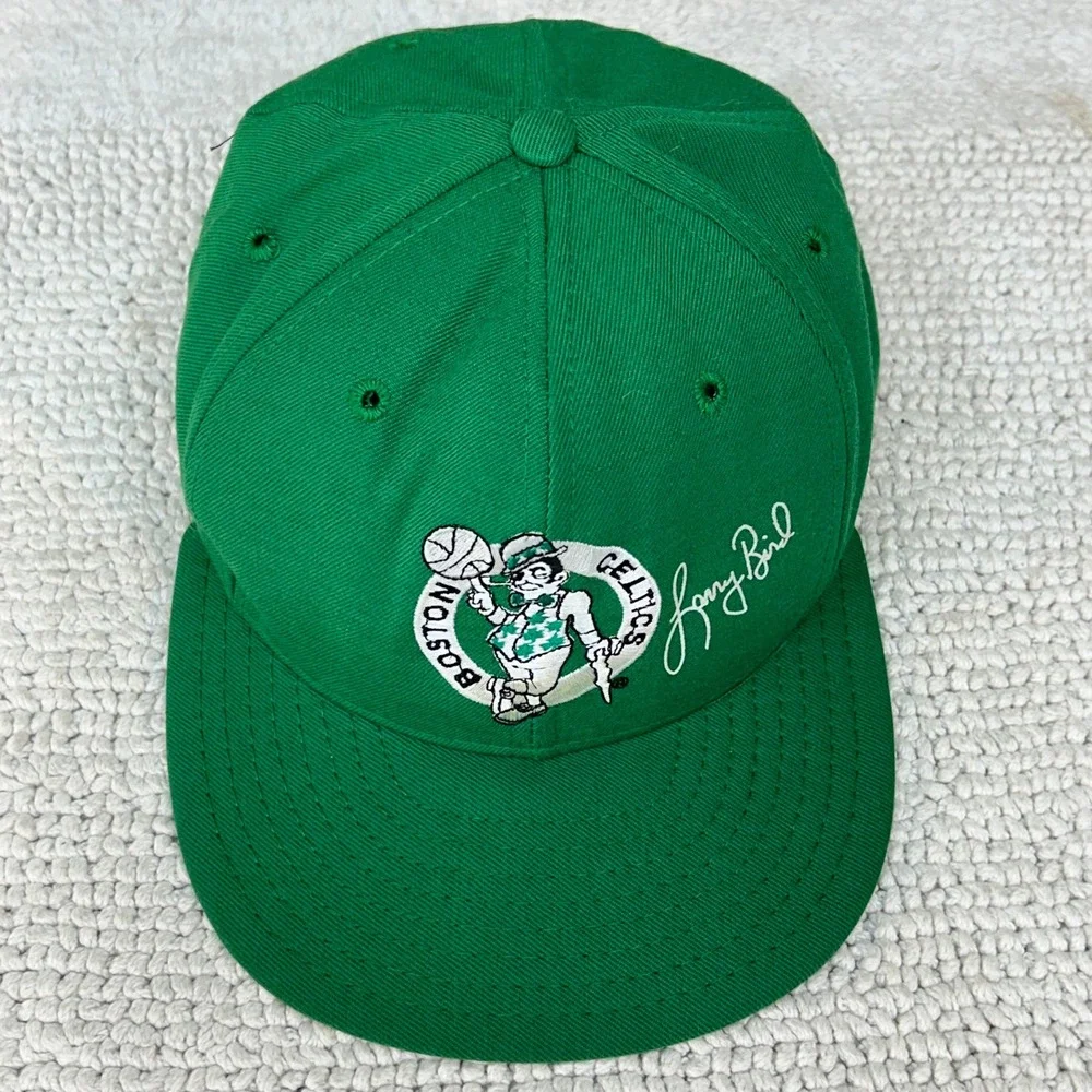 Vintage Boston Celtics Larry Bird Snapback Hat OSFA Embroidered AJD Basketball